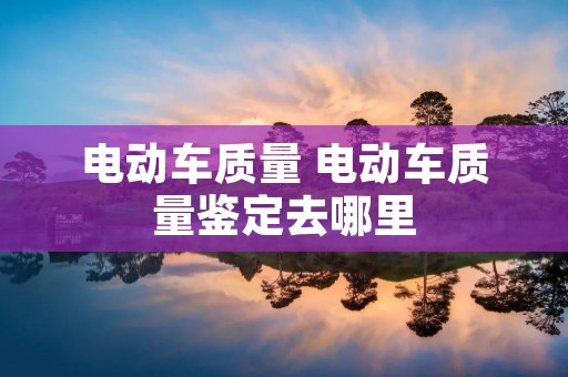 电动车质量 电动车质量鉴定去哪里 电动车质量 电动车质量鉴定去哪里