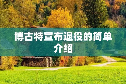 博古特宣布退役的简单介绍 博古特宣布退役的简单介绍
