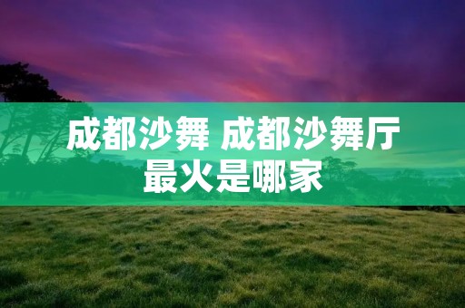 成都沙舞 成都沙舞厅最火是哪家