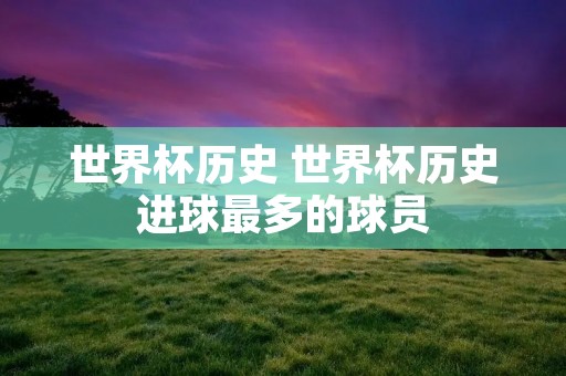 世界杯历史 世界杯历史进球最多的球员 世界杯历史 世界杯历史进球最多的球员