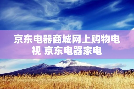 京东电器商城网上购物电视 京东电器家电