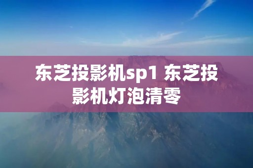 东芝投影机sp1 东芝投影机灯泡清零