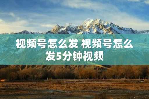 视频号怎么发 视频号怎么发5分钟视频