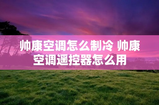 帅康空调怎么制冷 帅康空调遥控器怎么用 帅康空调怎么制冷 帅康空调遥控器怎么用
