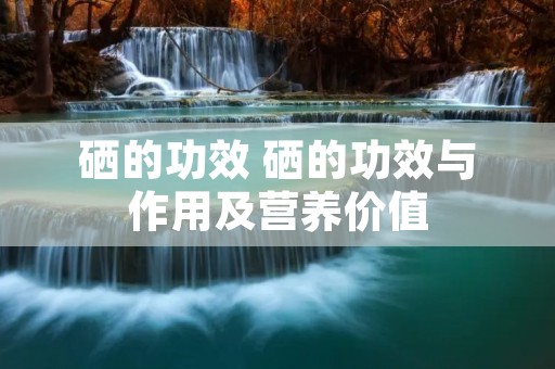 硒的功效 硒的功效与作用及营养价值