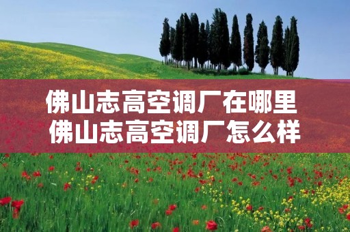 佛山志高空调厂在哪里 佛山志高空调厂怎么样 佛山志高空调厂在哪里 佛山志高空调厂怎么样