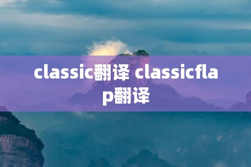 classic翻译 classicflap翻译