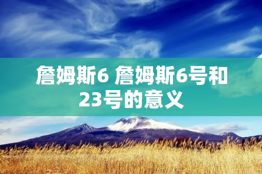 詹姆斯6 詹姆斯6号和23号的意义