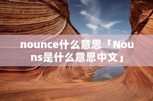 nounce什么意思「Nouns是什么意思中文」