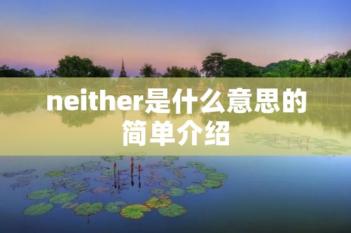 neither是什么意思的简单介绍