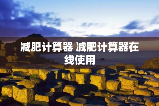减肥计算器 减肥计算器在线使用