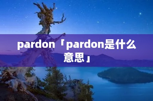pardon「pardon是什么意思」 pardon「pardon是什么意思」