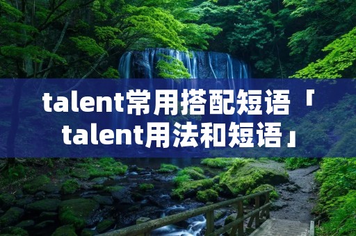 talent常用搭配短语「talent用法和短语」 talent常用搭配短语「talent用法和短语」