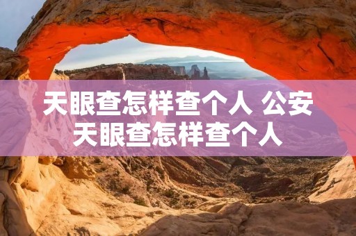 天眼查怎样查个人 公安天眼查怎样查个人