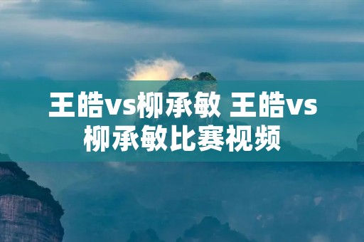 王皓vs柳承敏 王皓vs柳承敏比赛视频 王皓vs柳承敏 王皓vs柳承敏比赛视频