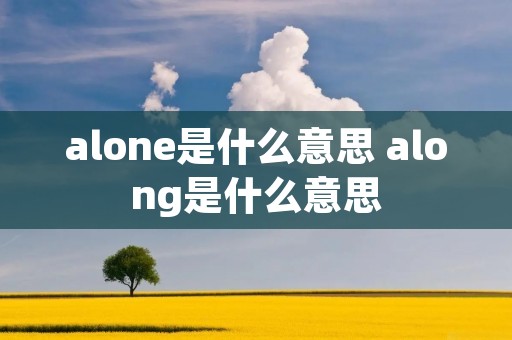 alone是什么意思 along是什么意思
