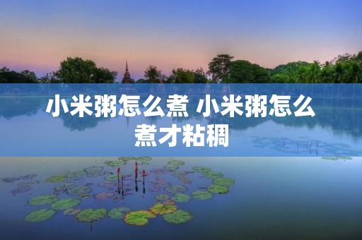小米粥怎么煮 小米粥怎么煮才粘稠 小米粥怎么煮 小米粥怎么煮才粘稠