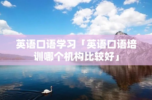英语口语学习「英语口语培训哪个机构比较好」