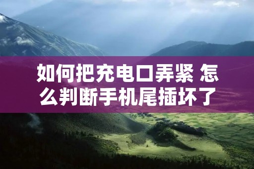 如何把充电口弄紧 怎么判断手机尾插坏了