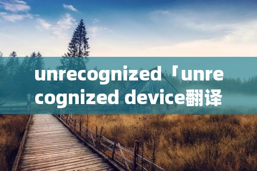 unrecognized「unrecognized device翻译」 unrecognized「unrecognized device翻译」