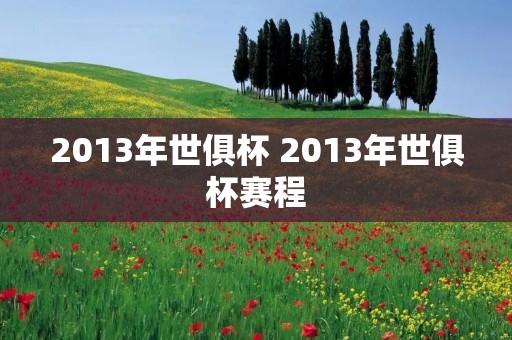 2013年世俱杯 2013年世俱杯赛程