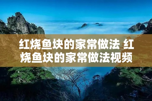 红烧鱼块的家常做法 红烧鱼块的家常做法视频