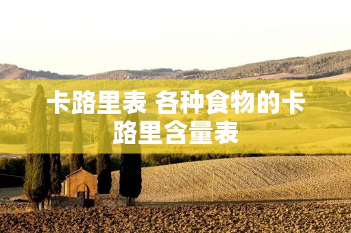 卡路里表 各种食物的卡路里含量表