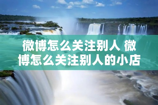 微博怎么关注别人 微博怎么关注别人的小店