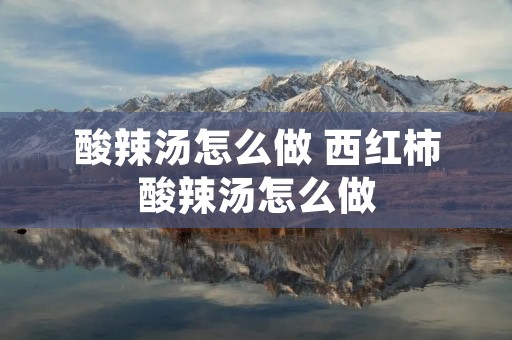 酸辣汤怎么做 西红柿酸辣汤怎么做