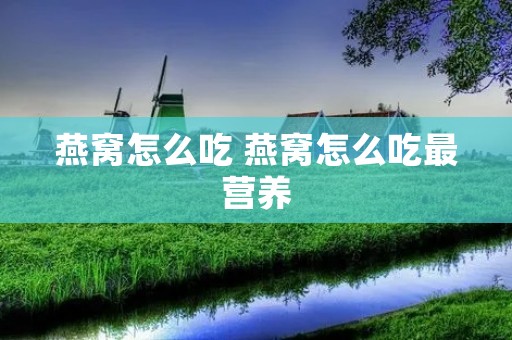 燕窝怎么吃 燕窝怎么吃最营养
