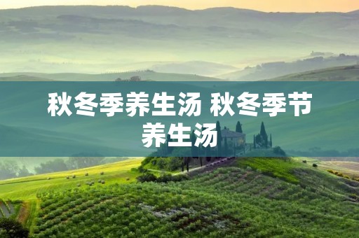 秋冬季养生汤 秋冬季节养生汤