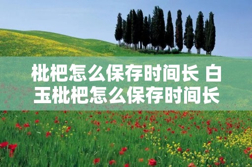 枇杷怎么保存时间长 白玉枇杷怎么保存时间长