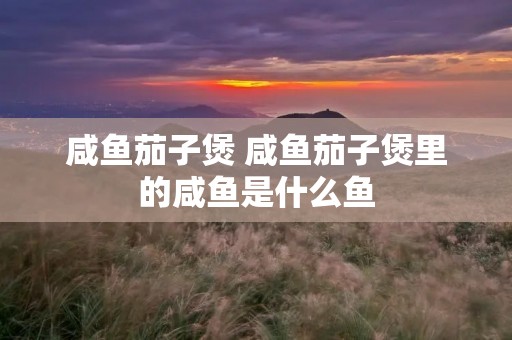 咸鱼茄子煲 咸鱼茄子煲里的咸鱼是什么鱼