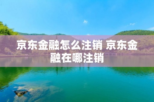 京东金融怎么注销 京东金融在哪注销 京东金融怎么注销 京东金融在哪注销