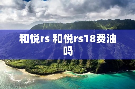 和悦rs 和悦rs18费油吗