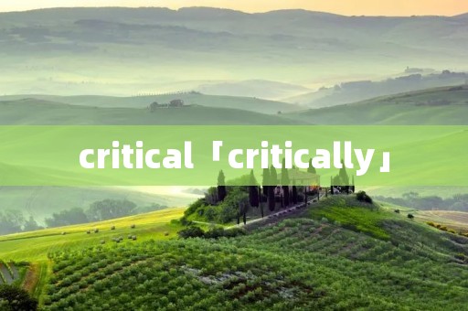 critical「critically」 critical「critically」