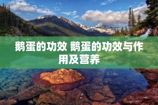 鹅蛋的功效 鹅蛋的功效与作用及营养