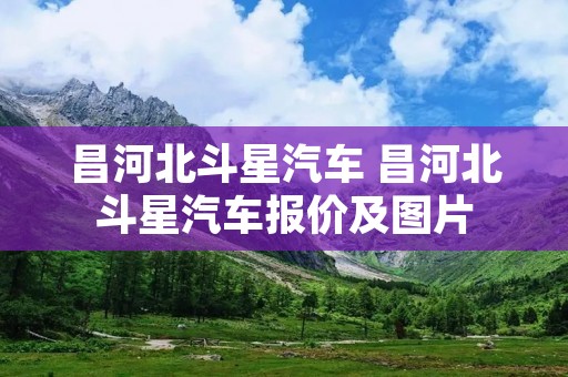 昌河北斗星汽车 昌河北斗星汽车报价及图片