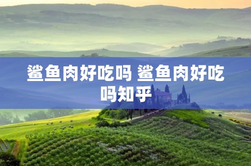 鲨鱼肉好吃吗 鲨鱼肉好吃吗知乎 鲨鱼肉好吃吗 鲨鱼肉好吃吗知乎