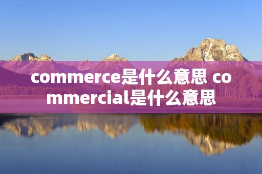 commerce是什么意思 commercial是什么意思