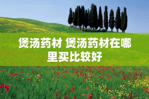 煲汤药材 煲汤药材在哪里买比较好