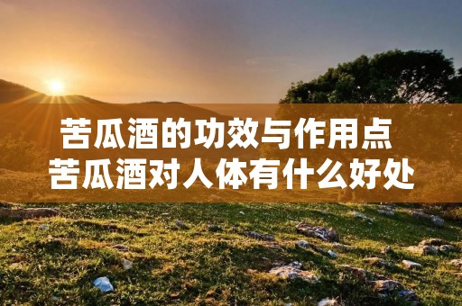 苦瓜酒的功效与作用点 苦瓜酒对人体有什么好处