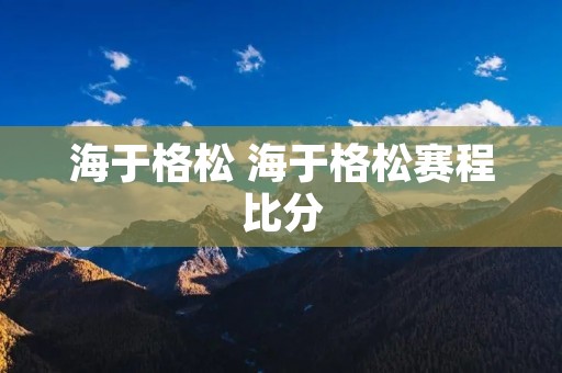海于格松 海于格松赛程比分