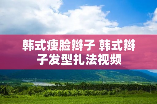 韩式瘦脸辫子 韩式辫子发型扎法视频 韩式瘦脸辫子 韩式辫子发型扎法视频