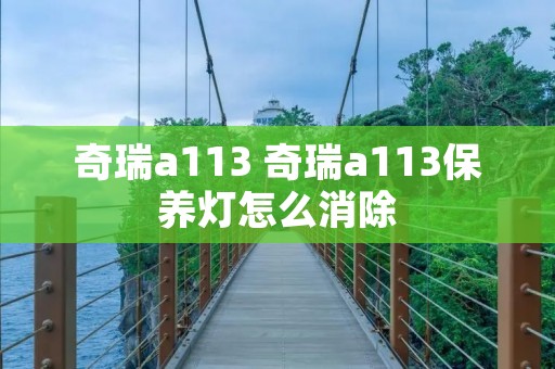 奇瑞a113 奇瑞a113保养灯怎么消除
