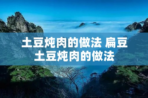 土豆炖肉的做法 扁豆土豆炖肉的做法