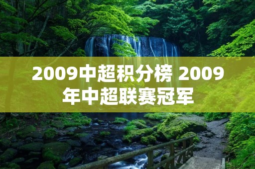 2009中超积分榜 2009年中超联赛冠军