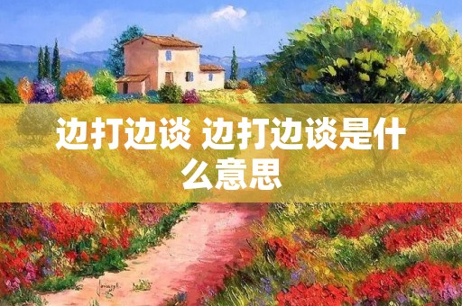 边打边谈 边打边谈是什么意思