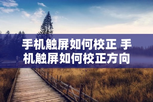 手机触屏如何校正 手机触屏如何校正方向