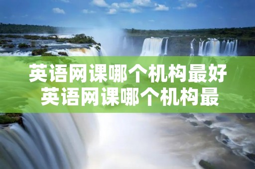 英语网课哪个机构最好 英语网课哪个机构最好平行线